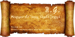 Mogyoróssy Györgyi névjegykártya