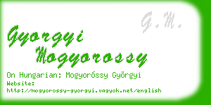 gyorgyi mogyorossy business card