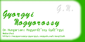 gyorgyi mogyorossy business card